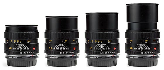 Leica Elmarit-R 90mm f/2.8 - Integrated lens hood